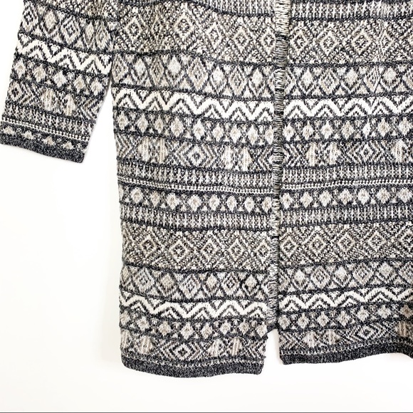 NWT Lucky Brand Aztec Open Front Long Cardigan - Picture 2 of 6